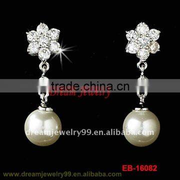 flower crystal earrings pearl simple gold earring designs for women