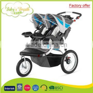 BS-39B factory offer good infant baby double stroller with big wheel, stroller for reborn baby