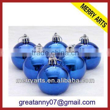 Fast Selling Shiny Blue Christmas Decoration Ball Plain Christmas Balls Ornaments Bulk
