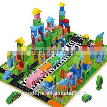 100pcs Metro Construction Wooden Blocks Building Blocks