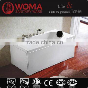 Floor Standing Square Bathtub White Acrylic Massage Whirlpool Made In Foshan Q404
