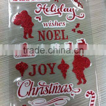 M-P005 Merry Christmas Glitter Pvc Sticker,removable Sticker Paper,pvc Sticker Paper photo-3