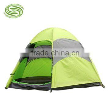 Wholesale or Retail The Mongolian Hexagonal Tent for 4Persons Double Layer Camping Tents with Grenadine Window Shelter Tent