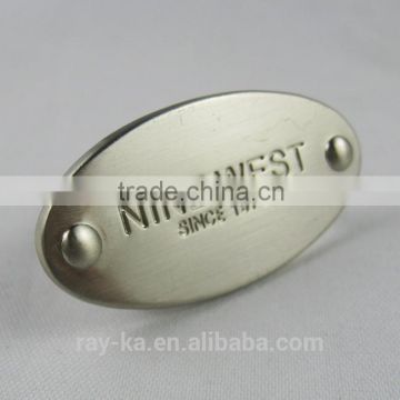 custom oval metal plate with custom logo