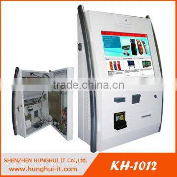 Wall mounting bank ATM machine with cash acceptor and receipt printer