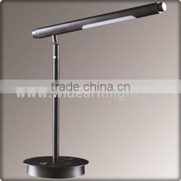 UL Listed Hotel Painted Black Adjustable Metal Desk Lamp With Outlet And On/Off Switch T20348