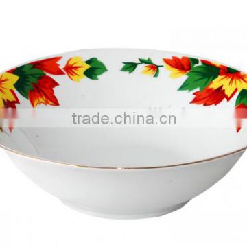 Porcelain salad bowl with round edge,7" ceramic stock bowl