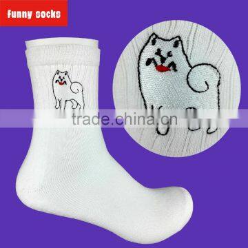 Womens socks with harajuku dog designer funky 3pairs/lot pack of socks womens funny custom personalized embroidery designs socks