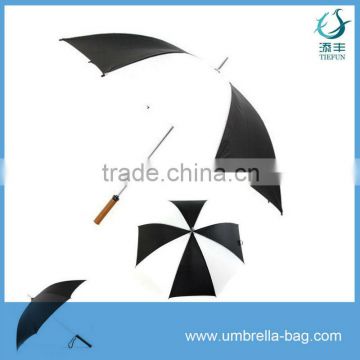 2 Gore Wooden Golfing Umbrella Black And White