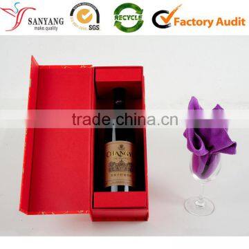 Red cheap paper high quality custom wine bottle storage shipping box