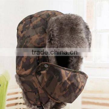 Trapper Bomber Aviator Russian Trooper Fur Earflap Winter Ski Hat