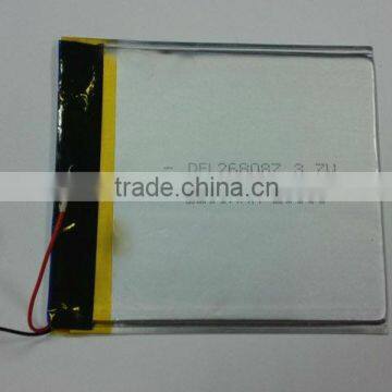 3.7v rechargeable ultra thin lithium-ion polymer battery