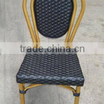 aluminum stacking chair garden restaurant rattan bammboo like dining chair