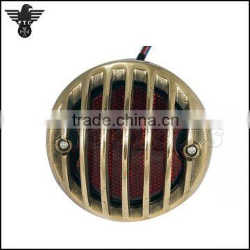 Solid Brass Grilled Heavy Duty Tail Light for Harley Cafe Racer photo-2