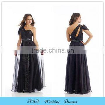 ED198 Latest vestido de festa Sequin One Shoulder Evening Dress Empire Couture Sexy Chiffon Party Dresses Evening Dresses