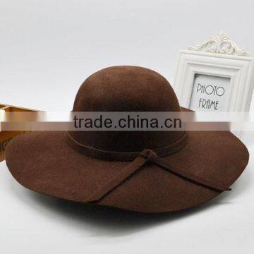 Promotional Winter Ladies Wide Brime Wool Felt Hat photo-6