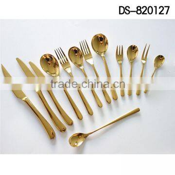 Best Sale Gold Plated 410 Material With Cloth Wheel Light Cutlery Set photo-3