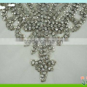 2015 Newest Sew on Tulle Patch With Rhinestone for Bridal Dress photo-2