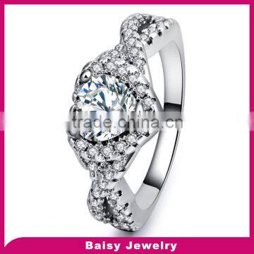 wholesale Fashion Latest designs handmade women silver diamond wedding ring