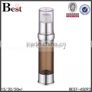 15ml 30ml 50ml luxury lotion airless pump bottles, amber plastic bottle