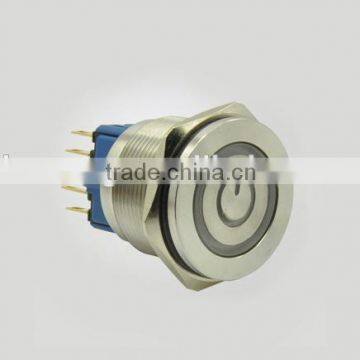New style 22mm Hyperplane head ,momentary, latching ,power symbol stainless steel push button switch