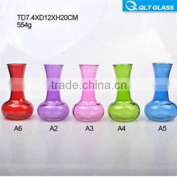colored glass vase with round bottom