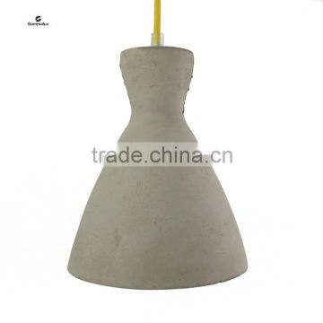 E27 Concrete Hanging Lamp,Conic Concrete Pendant Lamp with Fabric Cable