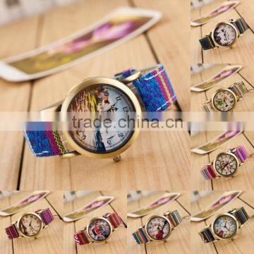 New Handmade Dial Denim Strap Wrist Watch