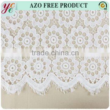 High quality white embroidery lace fabric/Chemical lace embroidery fabric for cloths