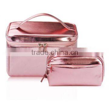 2014 china fashionable leather beautiful toiletry cosmetic bag sets