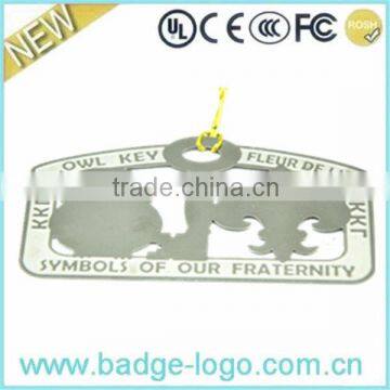 metal cheap custom silver bookmark
