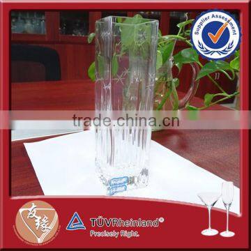 Wholesale Square Shaped 400ml Crystal Glass Material Glass Vase