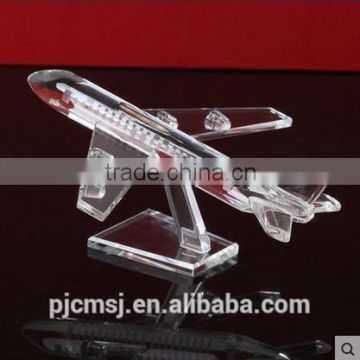 crystal plane glass airplane model for business gift decoration for home