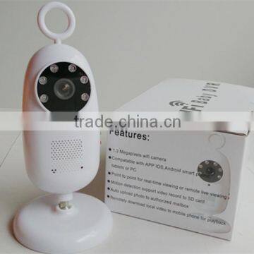 Nanny Surveillance DVR PIR Camera Cute Shape White Wi-Fi Camera Baby Monitor