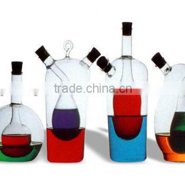 Glass oil and vinegar bottles