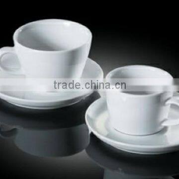 H6484 chaozhou huaxing white porcelain bulk tea cup and saucer