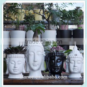 13cm ceramic decorative buddha head planter and statue wholesale