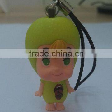 Newest Cartoon Gift,Small Plastic Toy With Mobile Phone Strap