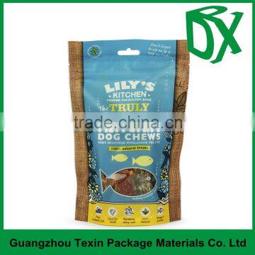 New Products 2016 Customized Printed Clear Window BOPP Plastic Stand up Pouch With Zipper for Dog Food Packaging photo-3