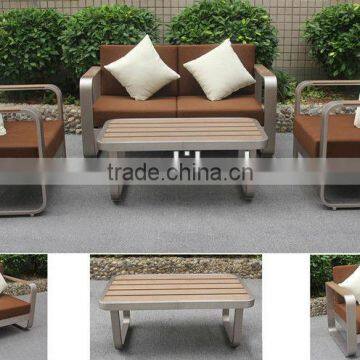 Outdoor garden brushed aluminum sofa set