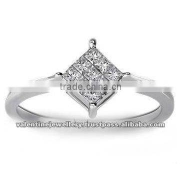 Enigma Nine-Stone Diamond Ring, 18K White Gold, 0.24 ct total diamond weight