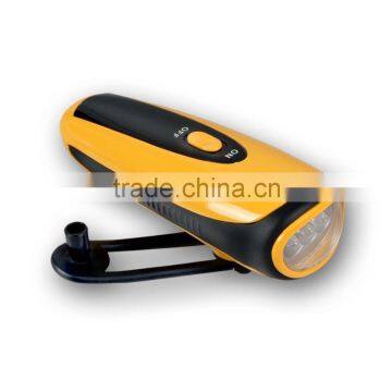 Hand Crank mini Emergency LED Flashlight with charger