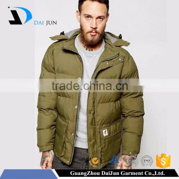 Daijun oem fashion high quality in plain with your own logo design army green nylon fashion heated jacket