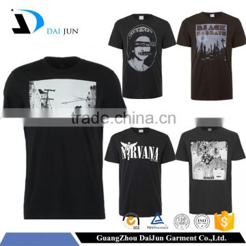 Daijun Factory OEM Fashion Men Short Sleeve 200g 100% Cotton Round Neck Breathable Screen Print Custom tshirt