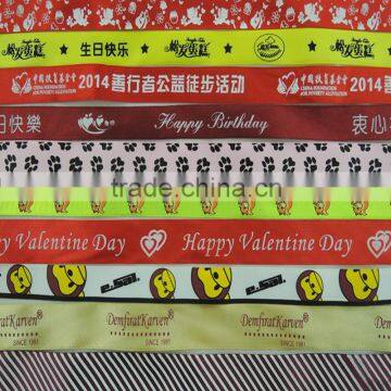 Quality assured Custom printed ribbon polyester package gift Ribbon