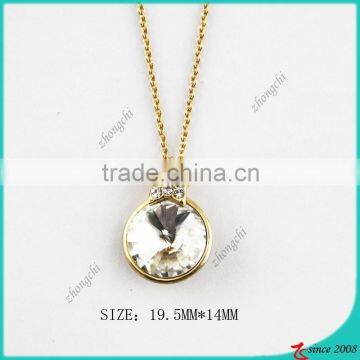 14k gold tone stone diamond necklace