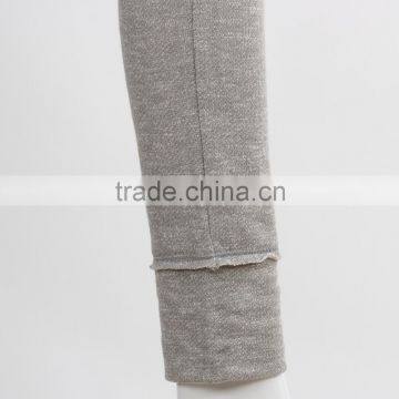 F5W30186 Newest Style Contrast Waistband Grey Sweatpants For Girls photo-6