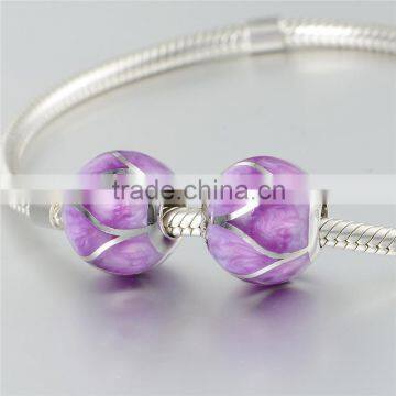 2016 European Romantic Purple Color Enamel S925 Charm Bracelet photo-6