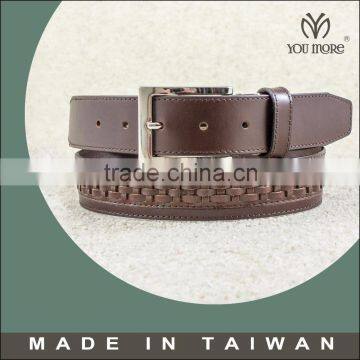 Calfskin plaid patchwork wholesale men leather belt