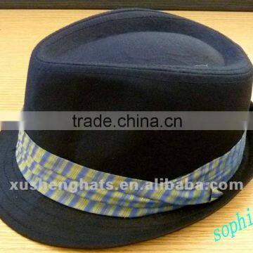 Navy blue Fedora Trilby hat.cotton fedora hat. promotion fedora hat